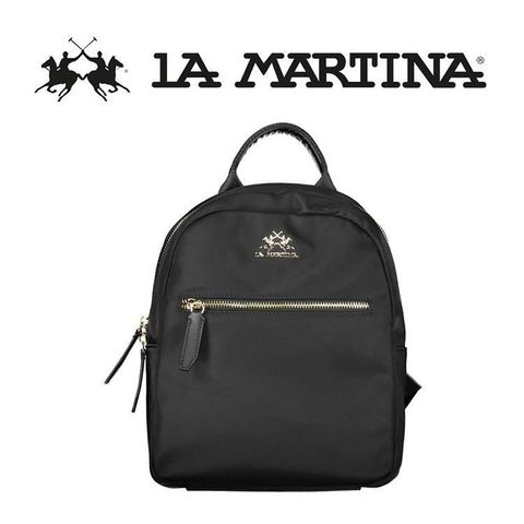 LA MARTINA 【南紡購物中心】 限量2折 頂級金標後背包時尚流行款 1189T全新專櫃展示品(黑色)