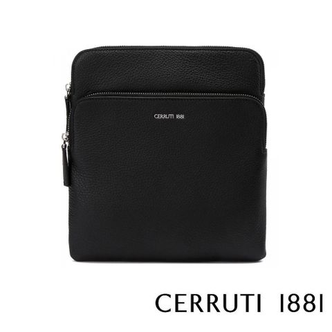 Cerruti 1881 【南紡購物中心】 限量2折 頂級小牛皮肩背包 全新專櫃展示品(黑色4805M)