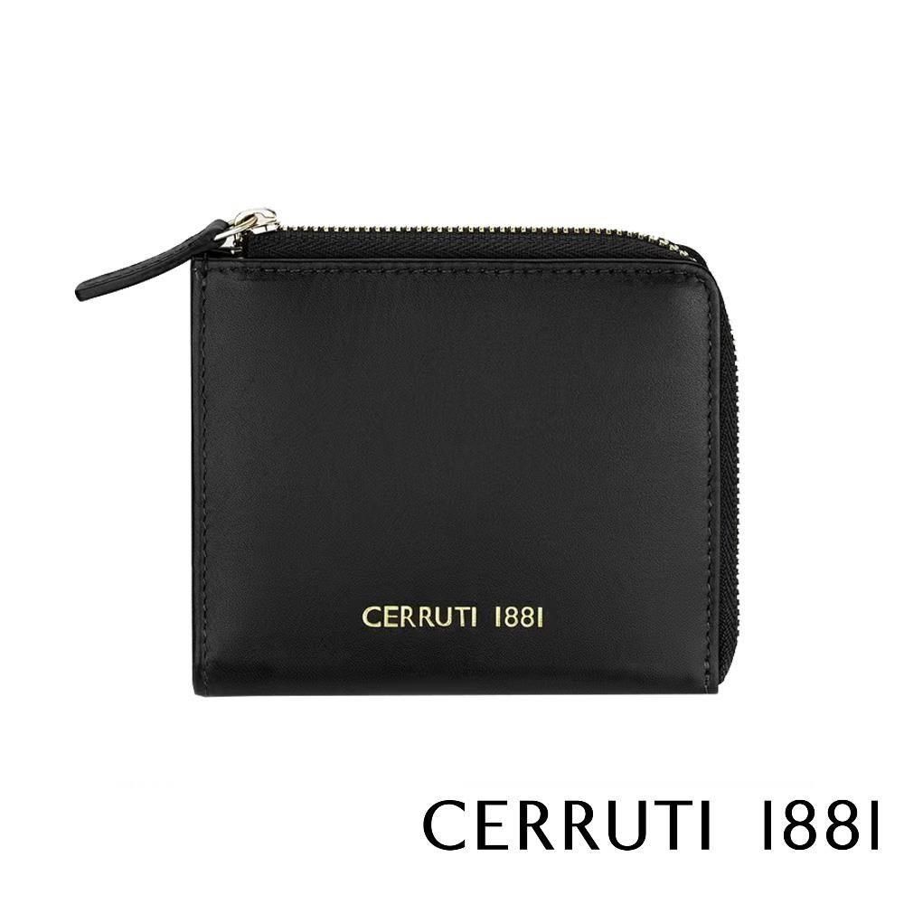 Cerruti 1881 【南紡購物中心】 限量2折 頂級義大利小牛皮零錢包 全新專櫃展示品 (黑色 6163M)