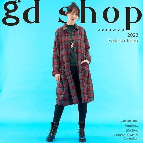 【南紡購物中心】 【gd shop】復古格紋長板襯衫洋裝  1325019