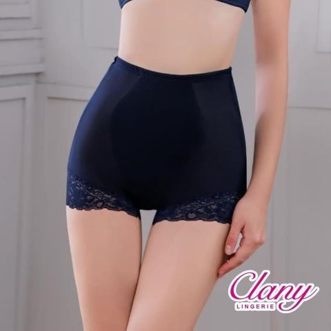 Clany 可蘭霓 【南紡購物中心】  台灣製涼感透氣平腹提臀 M-2XL塑身褲 群青藍 1959-57