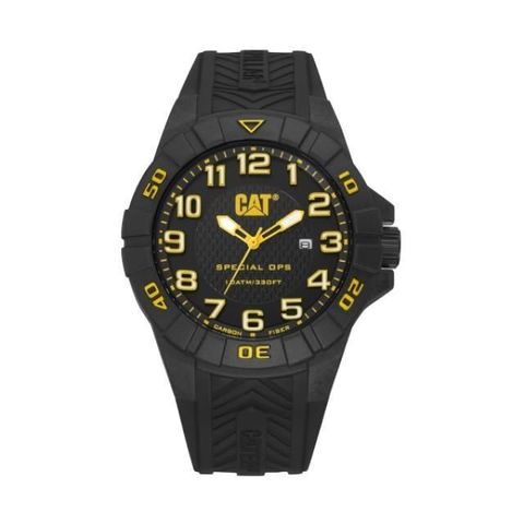 Cat Person 【南紡購物中心】 *福利品*【CAT Watch】SPECIAL OPS時尚日期潮流腕錶-經典黑x黃/K2.121.21.117/台灣總代理公司貨享半年保固