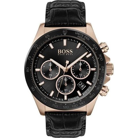 Hugo Boss 【南紡購物中心】  HB1513753 HERO經典玫瑰金三眼計時腕表