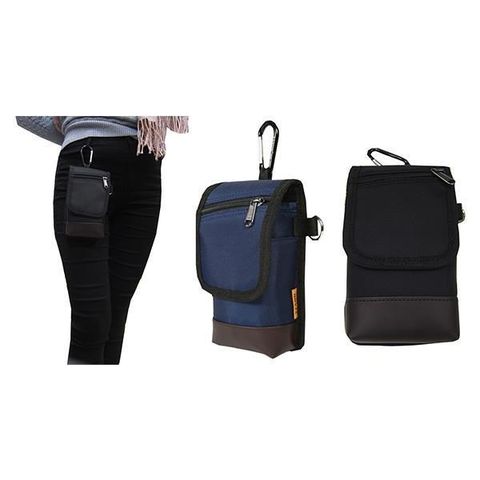 【南紡購物中心】 腰包5.5吋手機適用超無敵耐用外掛腰包MIT品質保證高單數防水尼龍布+皮插筆外袋YKK零件