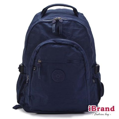 i Brand 【南紡購物中心】 iBrand 簡約素色超輕盈尼龍口袋後背包 -寶藍 TGT-983