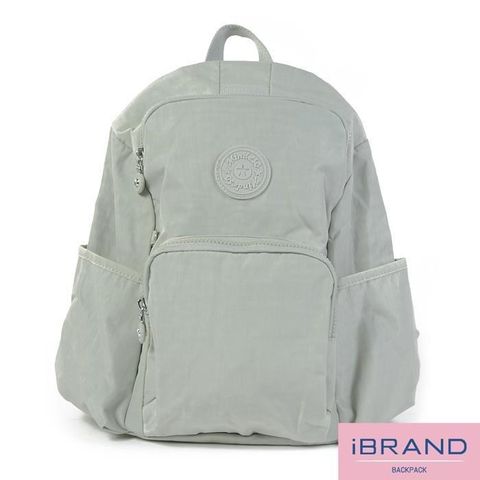 i Brand 【南紡購物中心】 iBrand 輕盈防潑水防盜尼龍後背包 -米白 MDS-8526