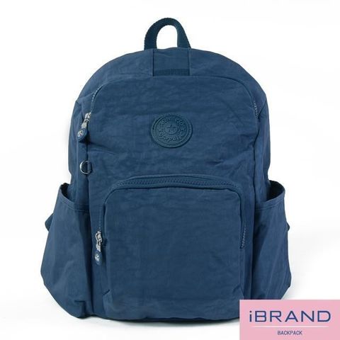 i Brand 【南紡購物中心】 iBrand 輕盈防潑水防盜尼龍後背包 -藍色 MDS-8526