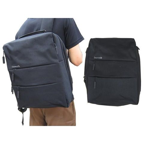 【南紡購物中心】 SPYWALK 後背包中大容量主袋+外袋共六層可電腦A4資夾防水尼龍布USB+線