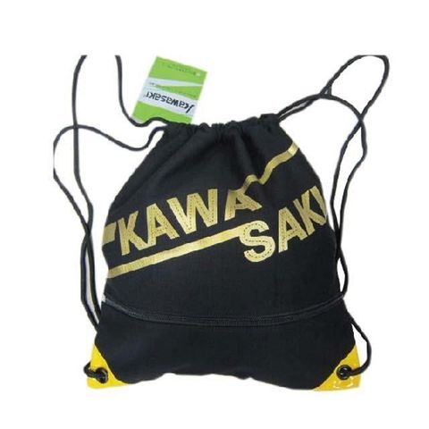 【南紡購物中心】 KAWASAKI 束口後背包大容量正面背面有拉鍊外袋口可放A4資料夾防水帆布