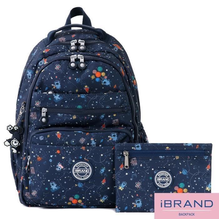 i Brand 【南紡購物中心】 iBrand 經典百搭輕盈多口袋後背包 - 動物星球 TIB-1604