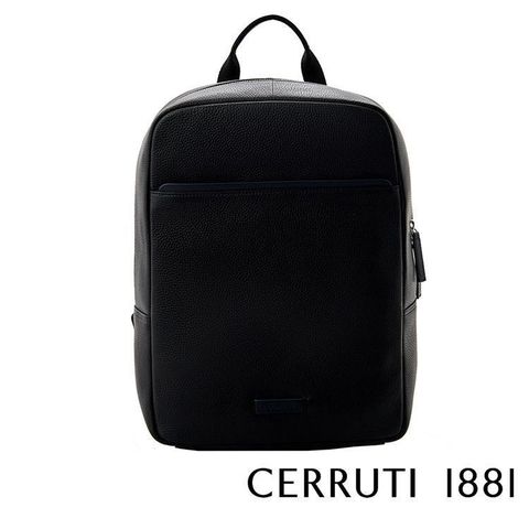 Cerruti 1881 【南紡購物中心】 限量2折 頂級義大利小牛皮後背包 全新專櫃展示品(黑色 5909M)