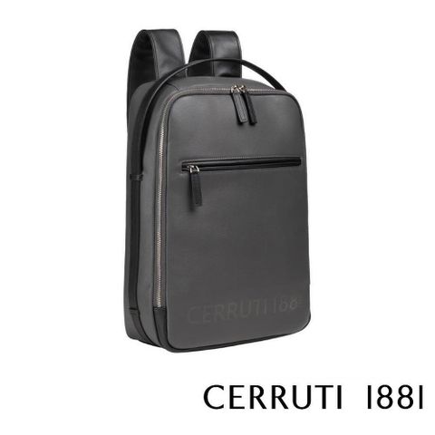 Cerruti 1881 【南紡購物中心】 限量2折 頂級義大利小牛皮後背包 全新專櫃展示品(灰色 5338M)