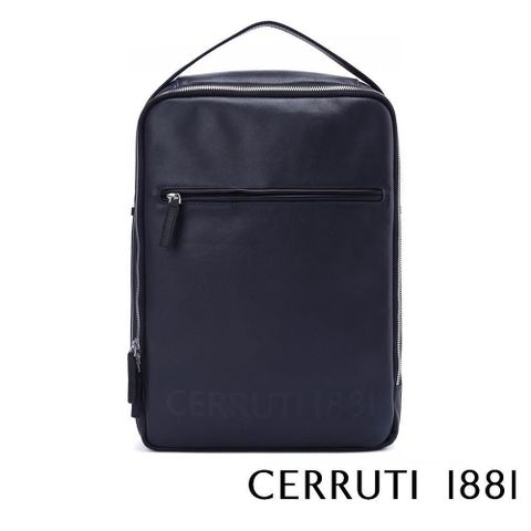 Cerruti 1881 【南紡購物中心】 限量2折 頂級義大利小牛皮後背包 全新專櫃展示品(深藍色 5338M)