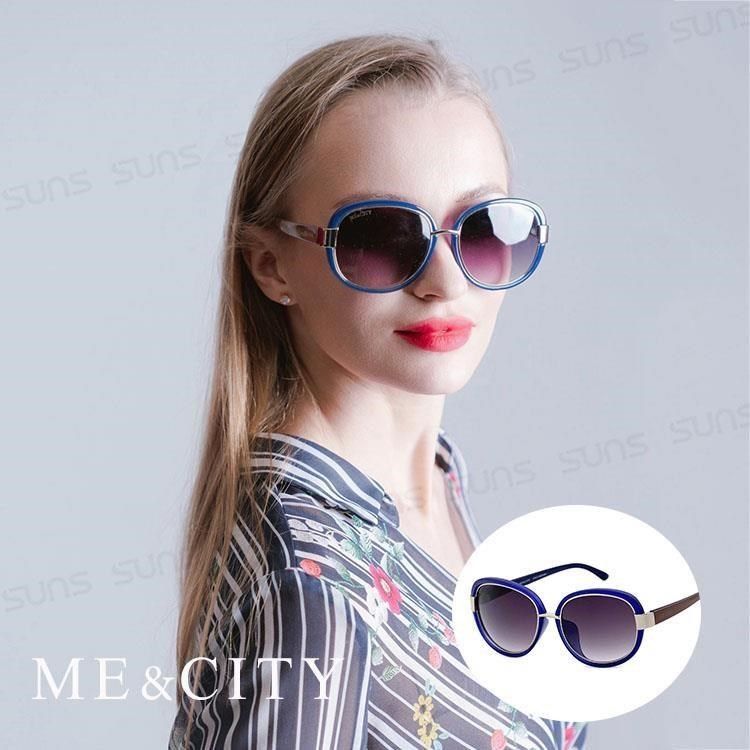 SUNS 【南紡購物中心】 ME&CITY 時尚圓框太陽眼鏡 義大利設計款 抗UV(ME 120019 F150)