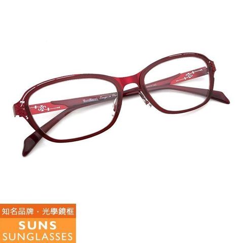 【南紡購物中心】 【SUNS】雕花玫瑰紅系列 薄鋼/TR複合材質光學眼鏡框(MM15224)