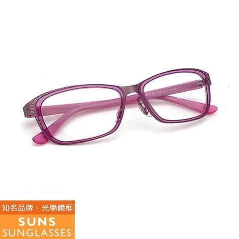 【南紡購物中心】 【SUNS】雕花玫瑰紫系列 薄鋼/TR複合材質光學眼鏡框(MM15188)