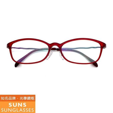 SUNS 【南紡購物中心】 紅框咖腳超彈性樹脂鏡架光學眼鏡框(MM15258)