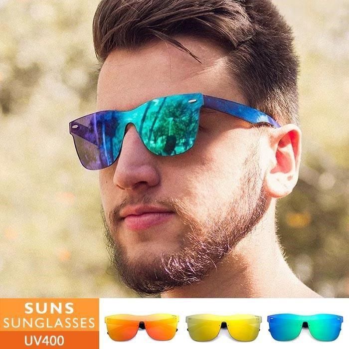 SUNS 歐美精品墨鏡 炫彩無框 一體成型運動休閒太陽眼鏡 抗UV(S5)