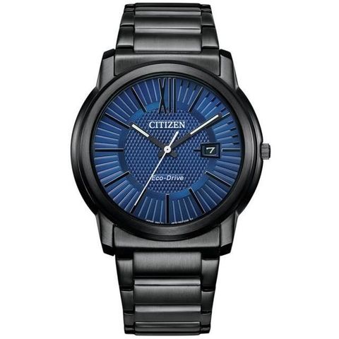 CITIZEN 星辰 【南紡購物中心】   PAIR系列 全黑藍面經典款風格光動能男錶-42mm(AW1217-83L)