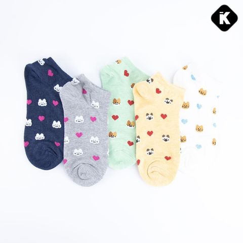 【南紡購物中心】 【KKLINE】韓國襪子 金蔥愛心貓咪短襪