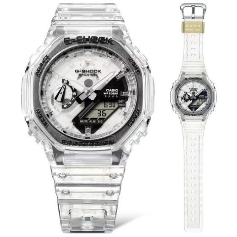 【南紡購物中心】 【CASIO卡西歐】Clear Remix系列 GA-2140RX-7A 40周年限量型號透明色潮流腕錶/45.4mm