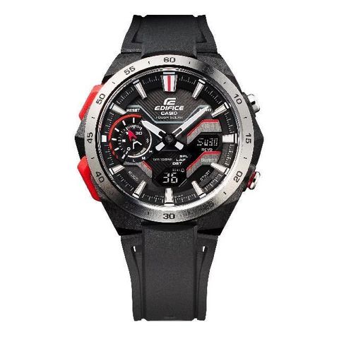 【南紡購物中心】 【CASIO卡西歐】ECB-2200P-1A 疾速奔馳風格數位指針潮流腕錶 紅 48.2mm