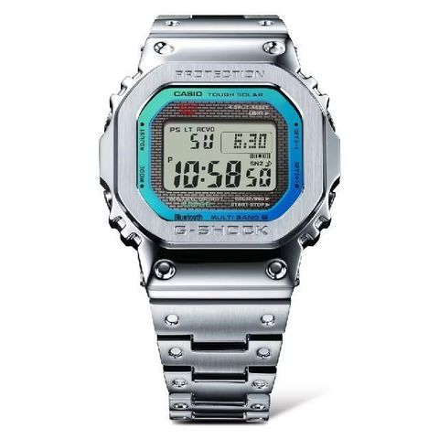 CASIO 卡西歐 【南紡購物中心】 GMW-B5000PC-1 華麗彩虹絢麗色彩潮流銀時尚腕錶 43.2mm