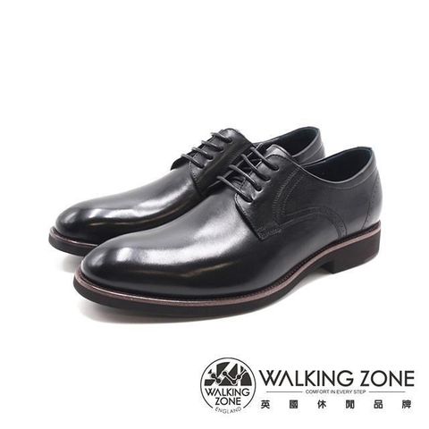 WALKING ZONE 【南紡購物中心】 (男)簡約商務上班皮鞋 男鞋-黑色