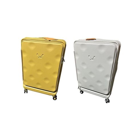 雪黛屋 25吋旅行箱前開防盜拉鍊PC防刮加大硬殼360度靜音雙避震輪旋轉掛鈎