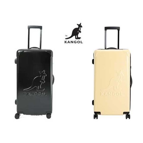 雪黛屋 【南紡購物中心】 KANGOL 28寸胖胖箱三比七開口大容量360飛機輪拉鍊主袋海關鎖