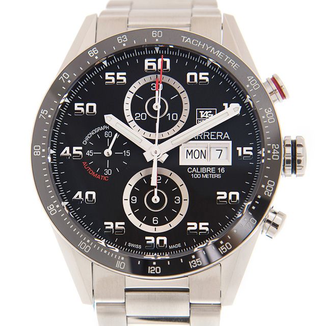 TAG Heuer 豪雅   CARRERA 系列黑面數字鏈帶款(CV2A10.BA0796)x43mm