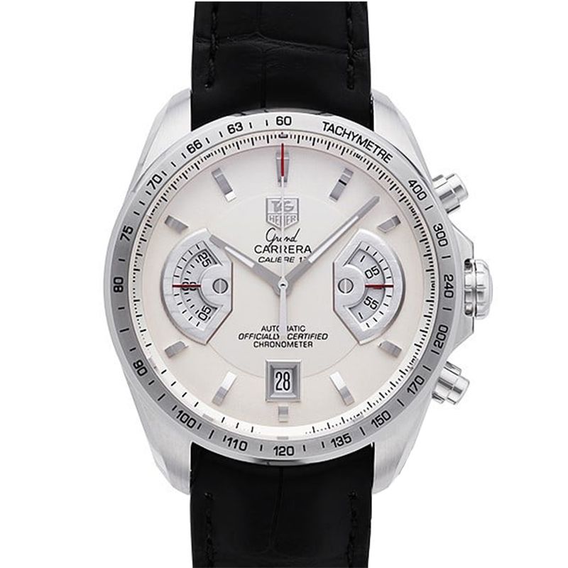 TAG Heuer 豪雅   CARRERA 計時銀面皮帶紳士款(CAV511B.FC6225)x43mm