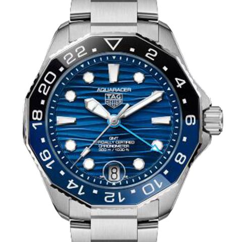 TAG Heuer 豪雅 AQUARACER PROFESSIONAL 300米GMT鏈帶腕表(WBP5114.BA0013)x藍色海洋x42mm