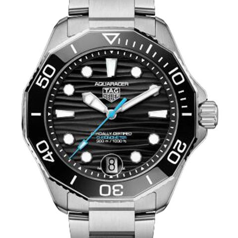 TAG Heuer 豪雅 AQUARACER PROFESSIONAL 300米鏈帶黑面腕表(WBP5110.BA0013)x42mm