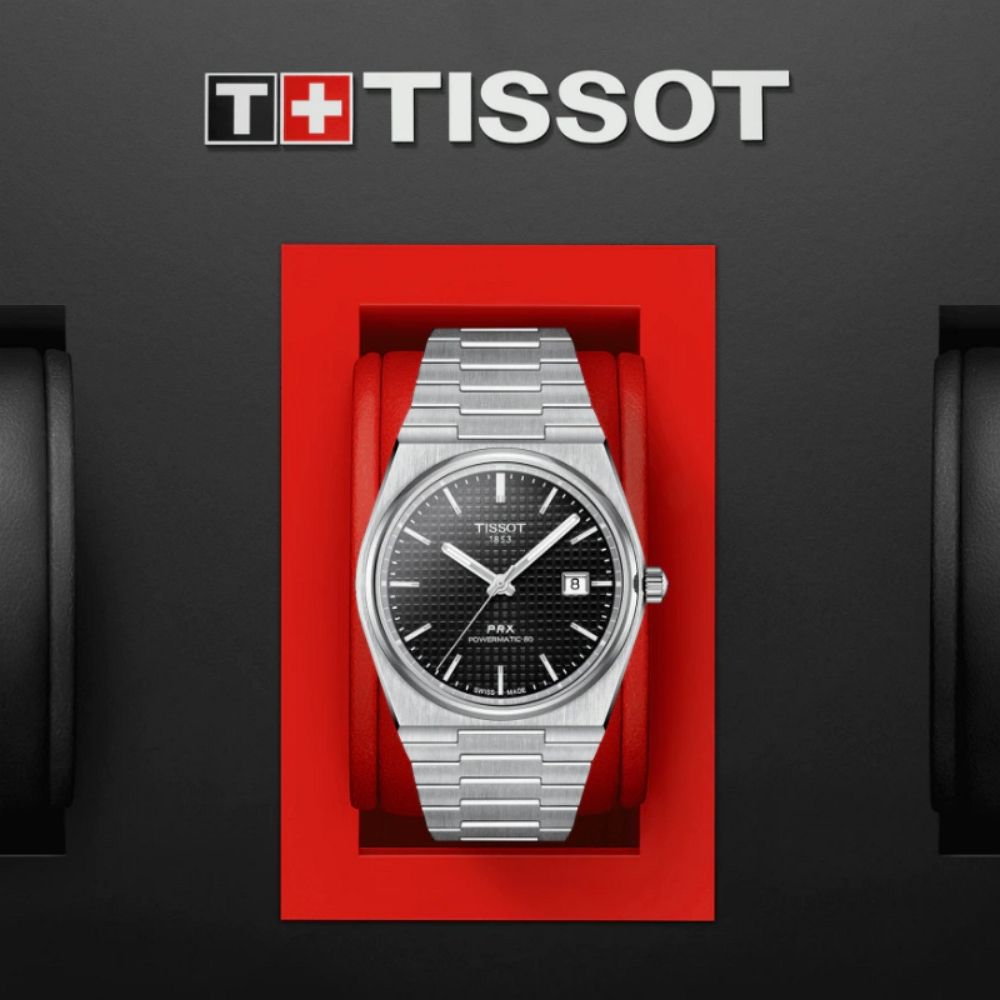 TISSOT 天梭 PRX系列 簡約復古機械腕錶-黑 禮物推薦 送禮首選 40mm/T137.407.11.051.00