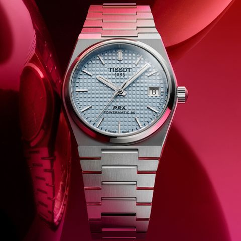 618一起狂歡🔹瘋狂送好禮TISSOT天梭 PRX系列 簡約復古機械腕錶-冰藍 禮物推薦 畢業禮物 35mm/T137.207.11.351.00