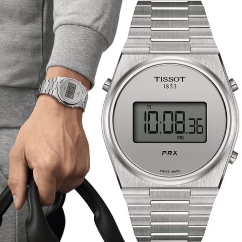 TISSOT 天梭 PRX Digital 數位石英手錶-T1374631103000