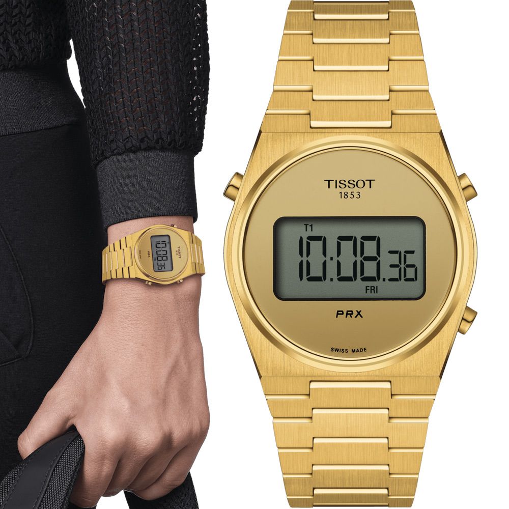 TISSOT 天梭   官方授權 PRX Digital 數位石英手錶-T1372633302000