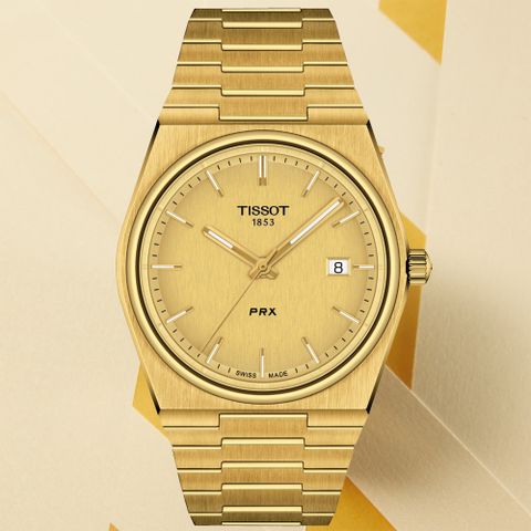 TISSOT 天梭 PRX 簡約復古石英腕錶-金 雙11 特惠 T1374103302100