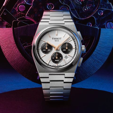 TISSOT 天梭 官方授權 PRX系列 熊貓計時機械腕錶-42mm T137427110110