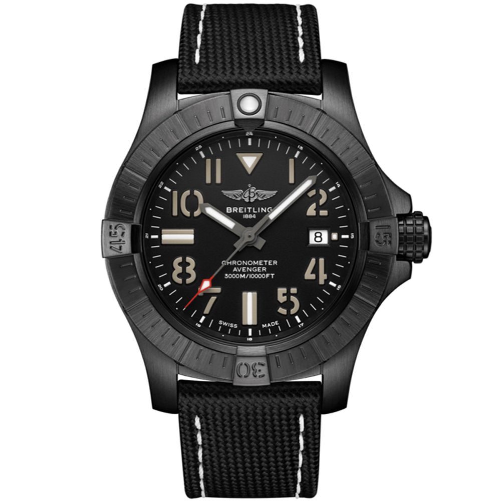 BREITLING 百年靈  AVENGER復仇者深海3000米皮帶腕表(V17319101B1X2)x45mm