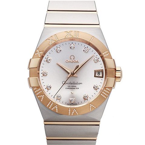 Omega 歐米茄 星座系列 同軸擒縱玫瑰金鏈帶腕表(123.25.38.21.52.003)x38mm
