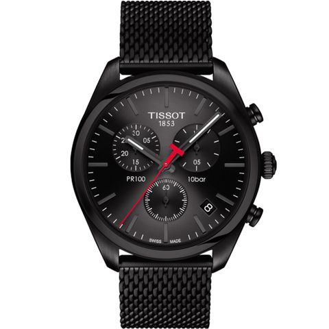 TISSOT 天梭 官方授權 PR100經典時尚米蘭帶石英計時腕錶(T1014173305100)