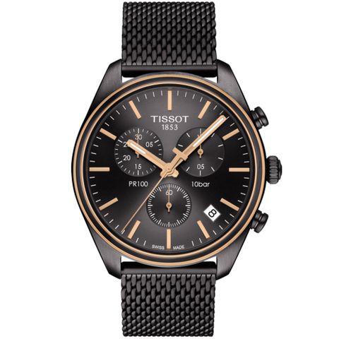 TISSOT 天梭 官方授權 PR100 經典時尚計時腕錶(T1014172306100)
