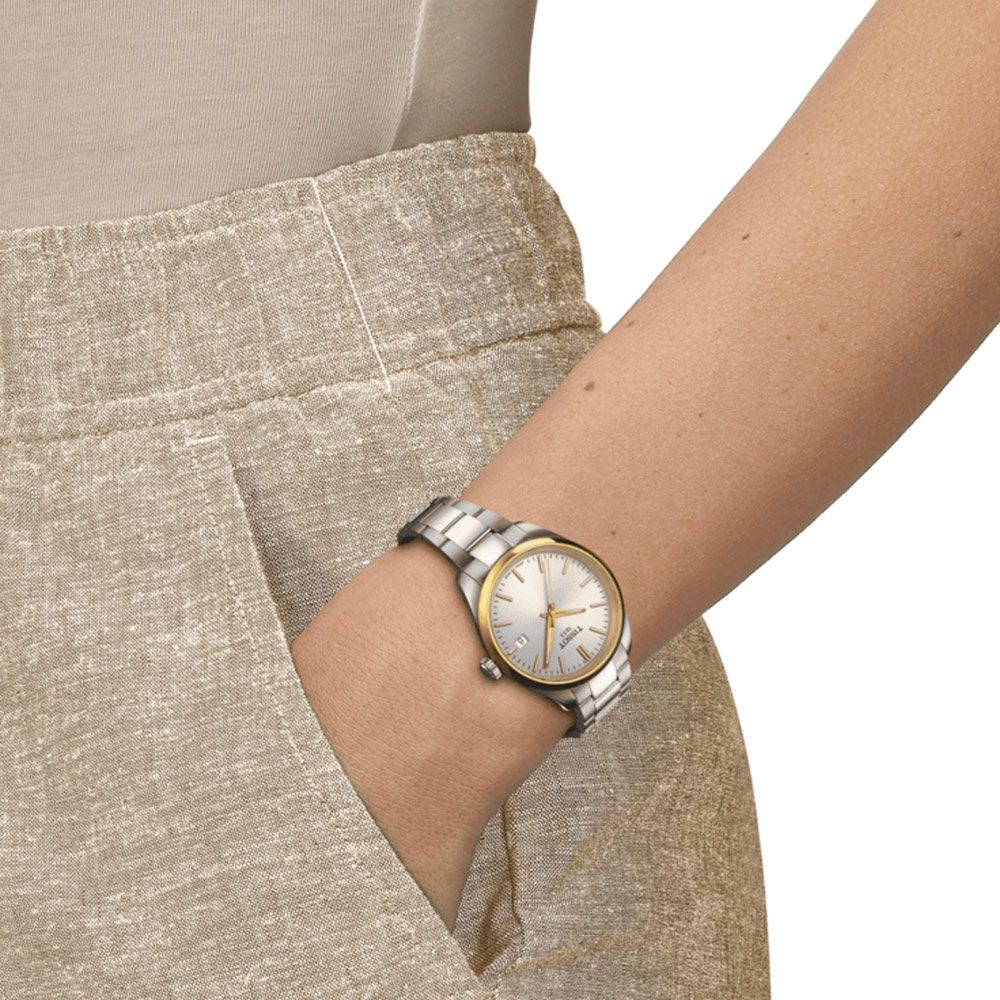 TISSOT 天梭  錶 PR 100 俐落簡約時尚女錶-T1502102103100/雙色34MM