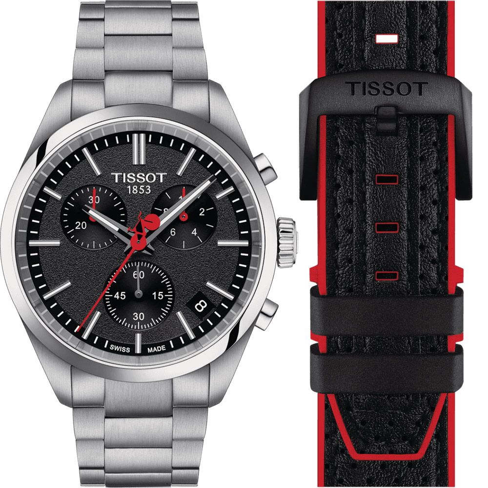 TISSOT 天梭 PR100 特別版 環西自由車賽石英計時手錶-40mm(T1504171105101)