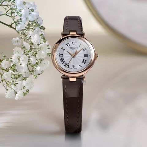 TISSOT 天梭 官方授權 Bellissima 浪漫邂逅羅馬時尚腕錶-T1260103601300/皮帶錶