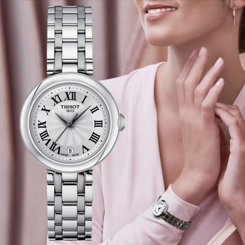 TISSOT 天梭 Bellissima 典雅羅馬女仕腕錶 禮物推薦 送禮首選 26mm / T1260101101300