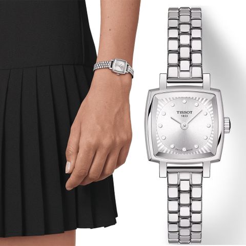 TISSOT 天梭 LOVELY SQUARE 動人心弦雙針鑽石女錶 T0581091103601