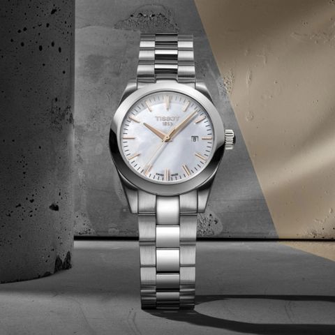 TISSOT 天梭 T-MY LADY 經典風格珍珠貝腕錶 禮物 推薦 T1320101111100 / T132.010.11.111.00
